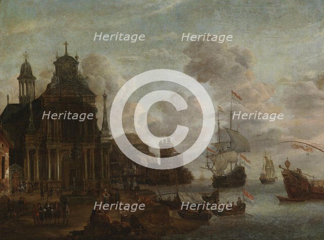 Harbour scene, 1673. Creator: Johannes Storck.