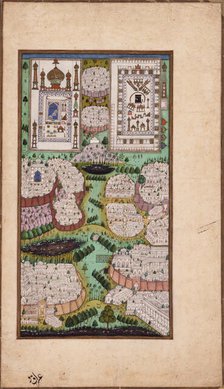 The Pilgrimage Cities of Arabia, Folio from a Gulshan-i 'Ishq (Rose Garden of Love), c1700. Creator: Unknown.