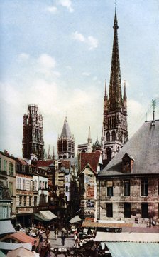 Rouen Cathedral, Normandy, France, c1930s. Artist: Donald McLeish