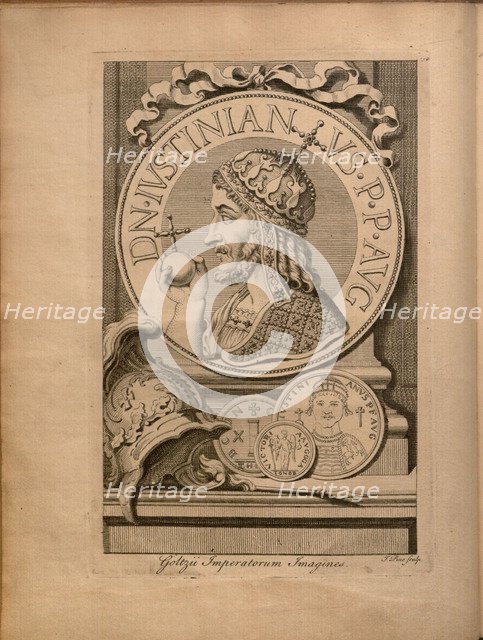 Emperor Justinian I. From: Jurisprudentia Philologica, Sive Elementa Juris Civilis, 1744.