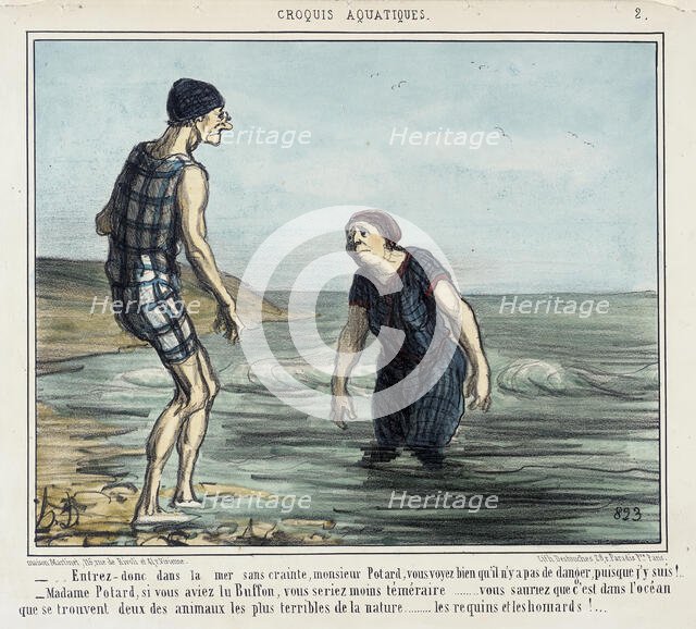 Entrez donc dans la mer sans crainte..., 1856. Creator: Honore Daumier.