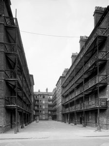 Courtyard of Beaconsfield Buildings, Islington, London, 1969. Artist: Gordon Barnes