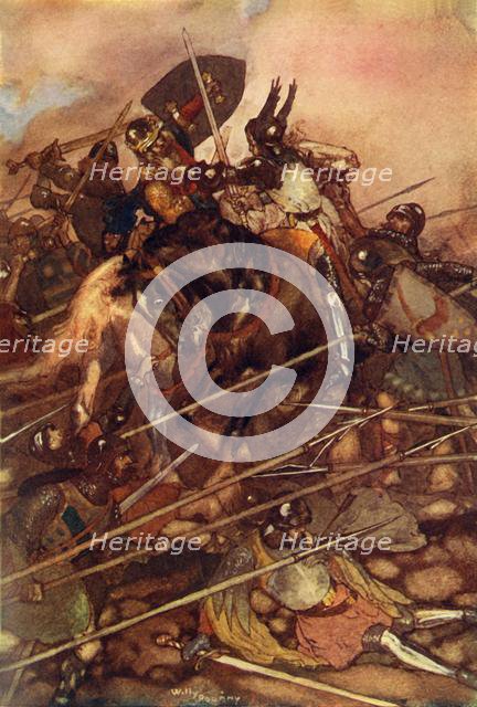 'Siegfried captures Ludegast', 1919. Creator: William Andrew Pogany.