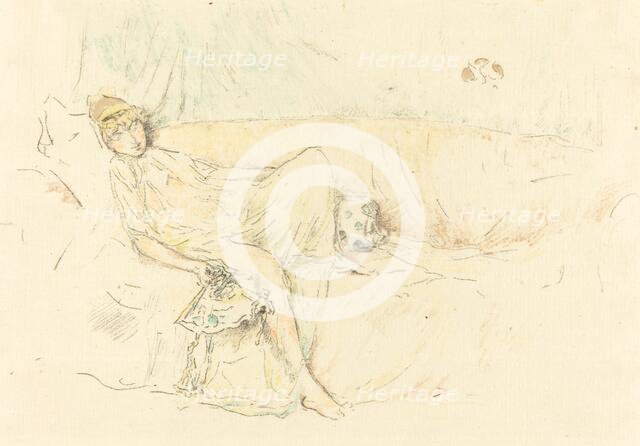 Draped Figure, Reclining, 1892. Creator: James Abbott McNeill Whistler.