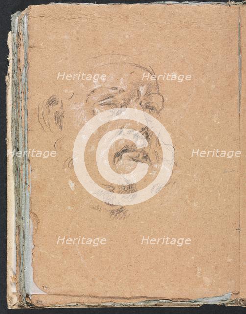 Verona Sketchbook: Male head (page 76), 1760. Creator: Francesco Lorenzi (Italian, 1723-1787).