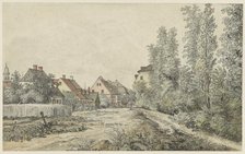 Village road with houses (in Germany?), 1811. Creator: Henry Edridge.