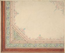 Partial design for the painted decoration of a ceiling, 1840-97. Creators: Jules-Edmond-Charles Lachaise, Eugène-Pierre Gourdet.