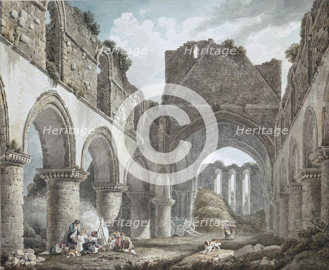 Buildwas Abbey, Shropshire, c1760-1800. Artist: Michael Angelo Rooker.