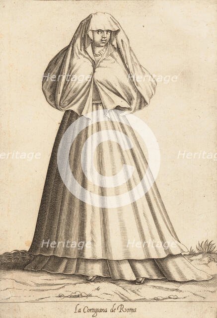 La Cortigiana de Roma (Courtesan), ca. 1580. Creator: Attributed to Pietro Bertelli.