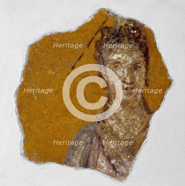 Fragment of a Fresco with a Female Bust, 1st century A.D.. Creator: Unknown.