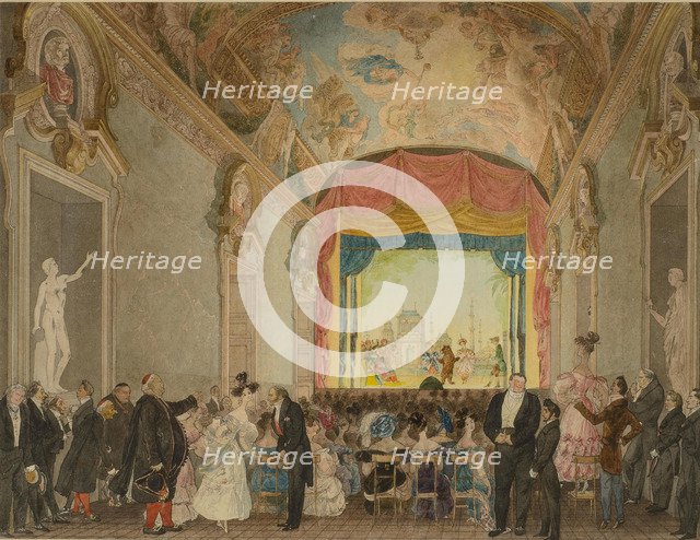 The auditorium of the Theatre at the House of Prince Grigory Ivanovich Gagarin in Rome, c. 1830.