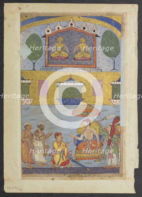 Page from Tales of a Parrot (Tuti-nama): Third night: The goldsmith and the carpenter..., c. 1560. Creator: Unknown.