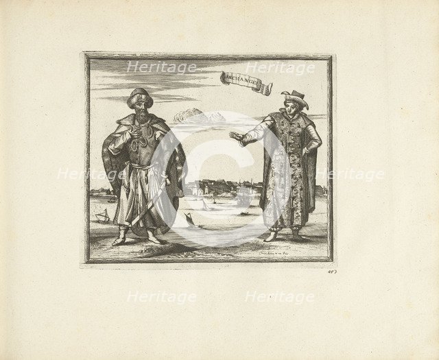 Habitants of Arkhangelsk, 1726. Artist: Aa, Pieter van der (1659-1733)