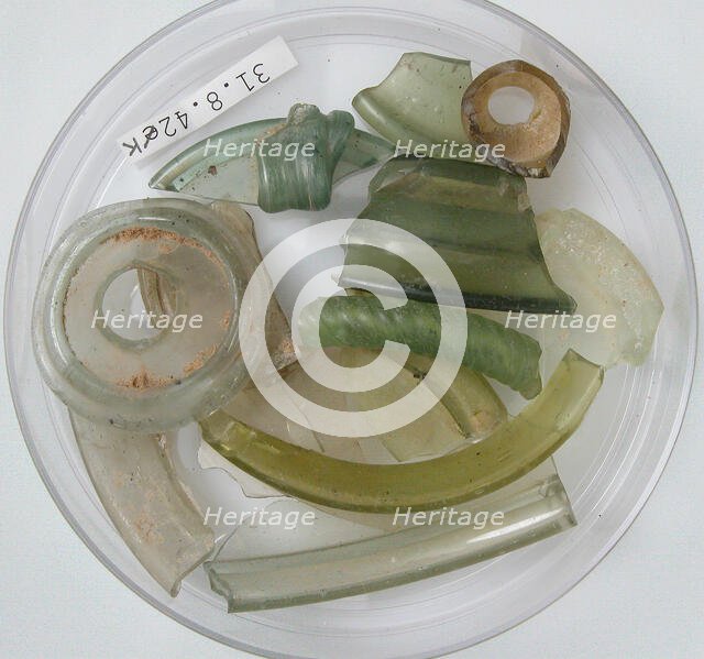 Glass Fragments, Coptic, 4th century. Creator: Unknown.