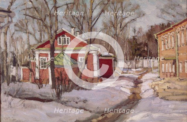 Country Estate in Winter, 1904. Artist: Zhukovsky, Stanislav Yulianovich (1873-1944)