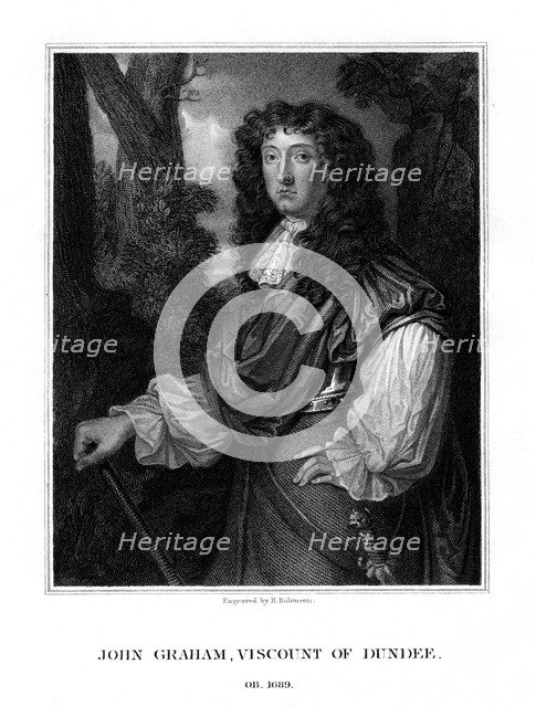 John Graham of Claverhouse, 1st Viscount Dundee, Scottish Jacobite commander, (1829).Artist: H Robinson