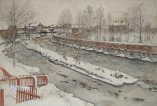 The Timber Chute. Winterscene. From A Home (26 watercolours), c19th century. Creator: Carl Larsson.
