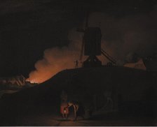 A Fire at Night, 1807. Creator: CW Eckersberg.