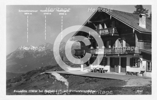 Rosshutte and the Wettersteingebirge mountains, near Seefeld, Austria, 20th century. Artist: Unknown