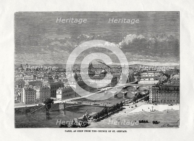 'Paris, as seen from the church of St Gervais', France, 1879. Artist: Unknown