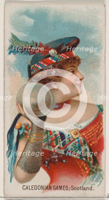 Caledonian Games, Scotland, from the Holidays series (N80) for Duke brand cigarettes, 1890., 1890. Creator: George S. Harris & Sons.