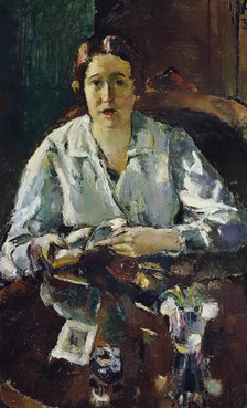 Lady in a white blouse (artist's first wife), 1913. Creator: Anton Faistauer.