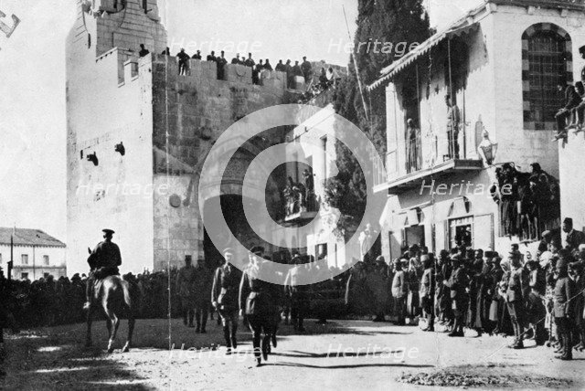 General Allenby entering through the Jaffa Gate into Jerusalem, 1917. Artist: Unknown