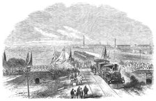 Departure of the Duke of Edinburgh from the Parell Station...Great Indian Peninsular Railway, 1870. Creator: Unknown.