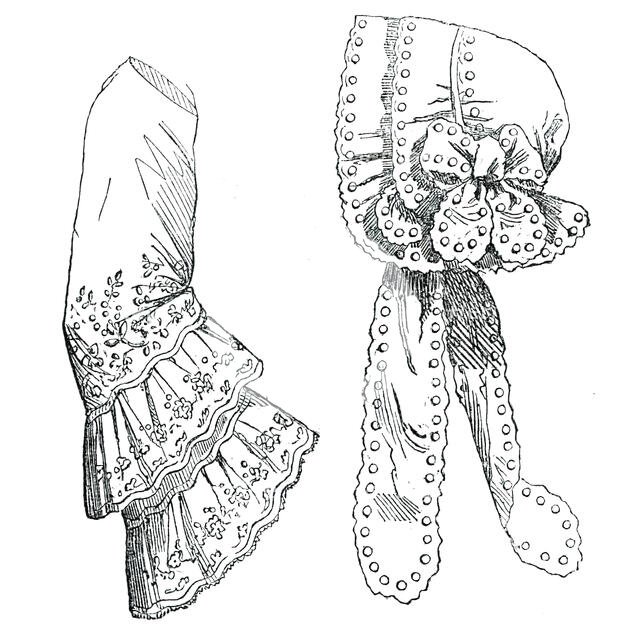 Paris Fashions for August - Cap and Engageantes, 1850. Creator: Unknown.