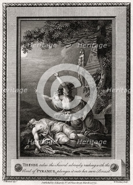 'Thisbe takes the Sword already reeking with the blood of Pyramus, plunges it into...', 1775.Artist: W Walker