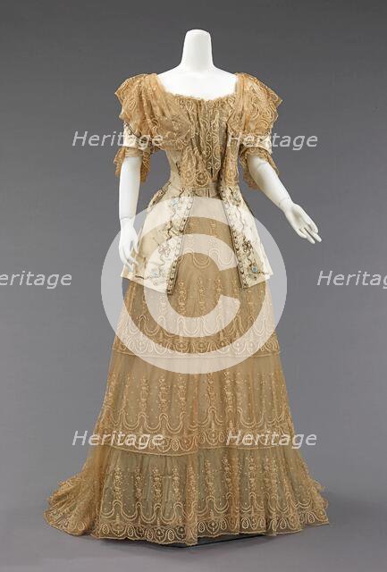 Evening dress, French, ca. 1895. Creator: Rouff.