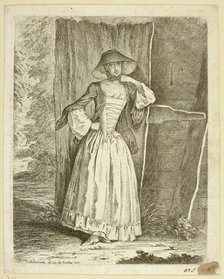 Miss Quantin Standing, 1758. Creator: Daniel Nikolaus Chodowiecki.