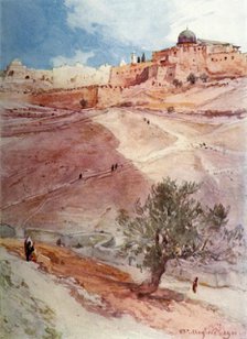 'South Wall of Jerusalem from the North End of the Village of Siloam', 1902. Creator: John Fulleylove.