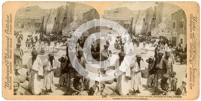 Church of the Nativity, built where Jesus was born, Bethlehem, Palestine, 1900.Artist: Underwood & Underwood