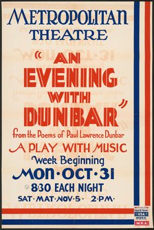 An Evening with Dunbar, Seattle, 1938. Creator: Unknown.