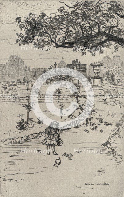 'The Tuileries Gardens', 1915. Artist: Frank Milton Armington.