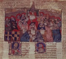 Pope Boniface VIII and the sacred college, 1328. Creator: Unknown.
