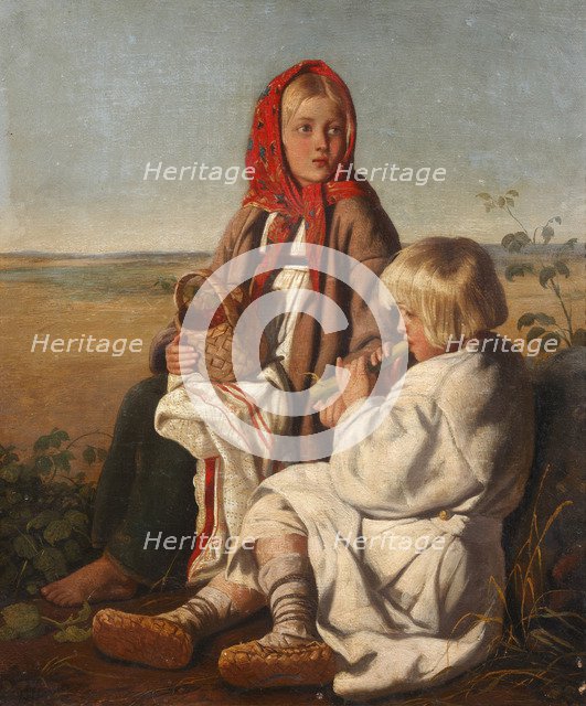 Children in the field, 1860s.