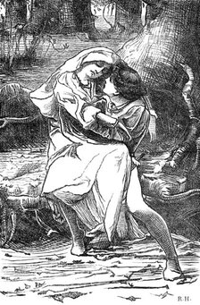 Sketch of a picture in the Royal Academy Exhibition: Julian and Camilla, H. Gandy, 1881. Creator: R. H..