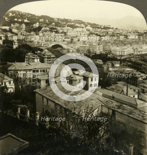 'Genoa, east from the Rosazza Gardens, Italy', c1909. Creator: Unknown.