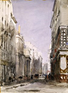 A Street in Paris (Place du Palais Royal, Paris), 1829. Creator: David Cox the Elder.