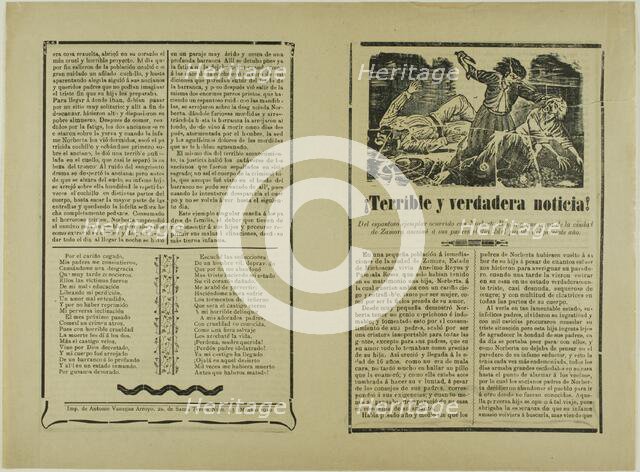 ¡Terrible y verdadera noticia! (Terrible and Real News!), 1910. Creator: José Guadalupe Posada.