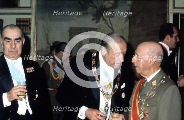 Visit to Spain of Hector Jose Campora (1909-1980) Argentine politician and president, with Genera…