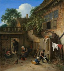 The Cottage Dooryard, 1673. Creator: Adriaen van Ostade.