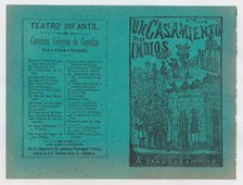 Cover for 'Un Casamiento de Indios', a wedding procession following a bride and g..., ca. 1890-1910. Creator: José Guadalupe Posada.