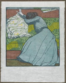 The Cushion (Martha Kurzweil Seated on a Divan), 1903. Creator: Max Kurzweil (Austrian, 1867-1916); Gesellschaft Fur Vervielfaltigende Kunst.