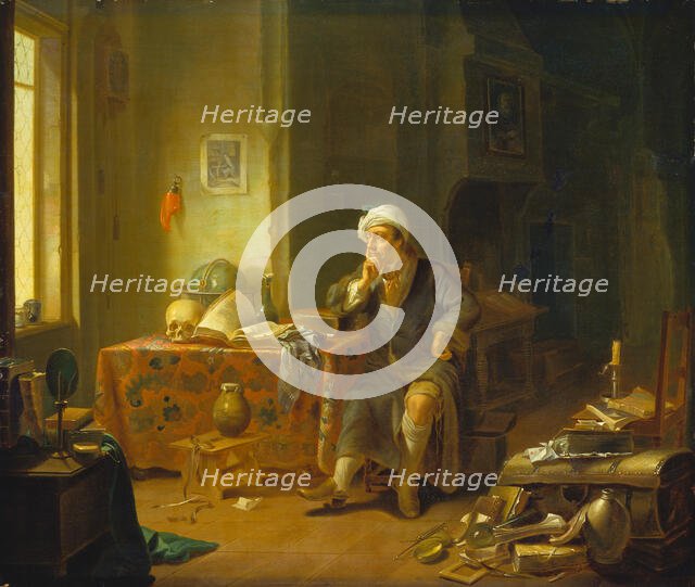 A Scholar in his Study, 1754. Creator: Justus Juncker.