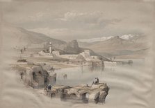 Tiberias, from the Walls, Safet in the Distance, 1839. Creator: David Roberts (British, 1796-1864).