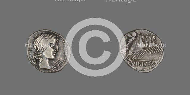 Denarius (Coin) Depicting the God Apollo, 90 BCE. Creator: Unknown.