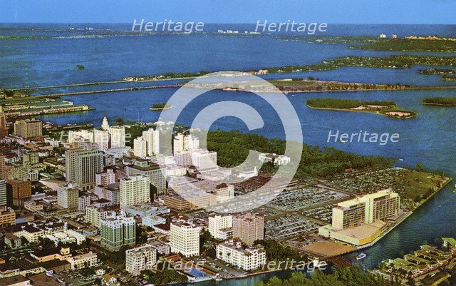 Miami skyline, Florida, USA, 1958. Artist: Unknown